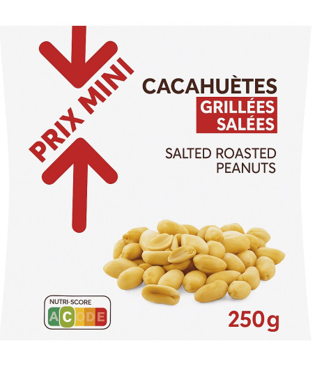 CACAHUETES GRILLEES ET SALEES PRIX MINI 250G
