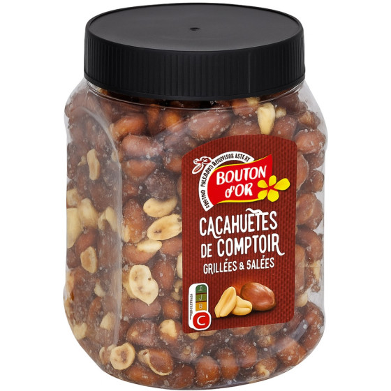 CACAHUETES DE COMPTOIR GRILLEES & SALEES BOUTON D'OR 400G