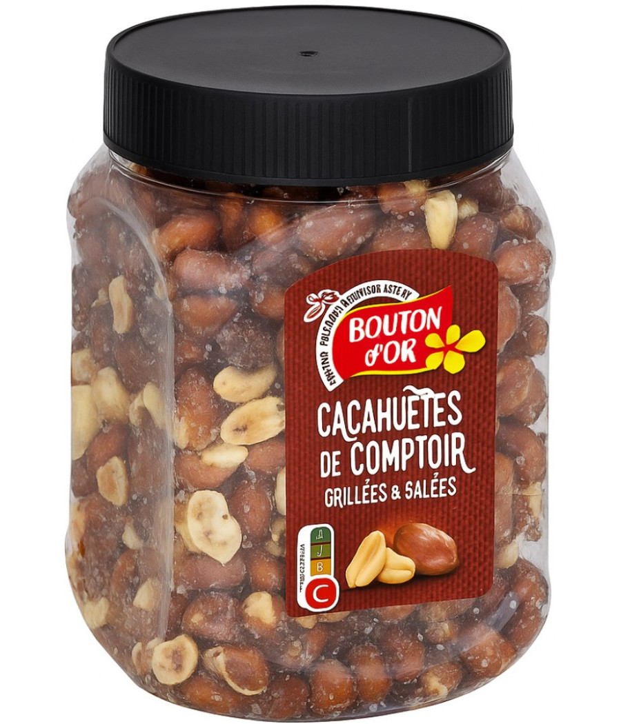 CACAHUETES DE COMPTOIR GRILLEES & SALEES BOUTON D'OR 400G