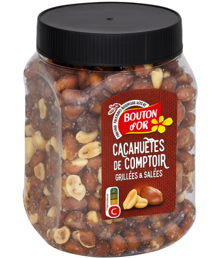 CACAHUETES DE COMPTOIR GRILLEES & SALEES BOUTON D'OR 400G