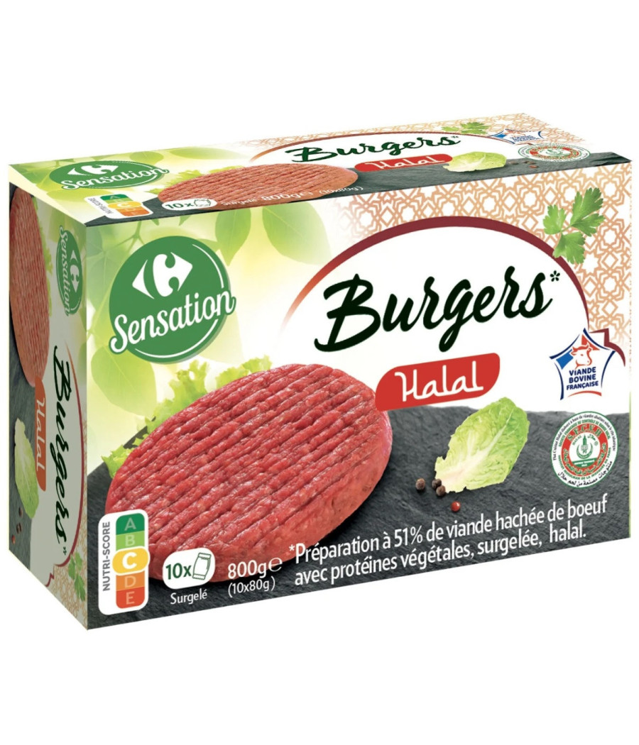 STEAK BURGERS HALAL CARREFOUR 10X80G