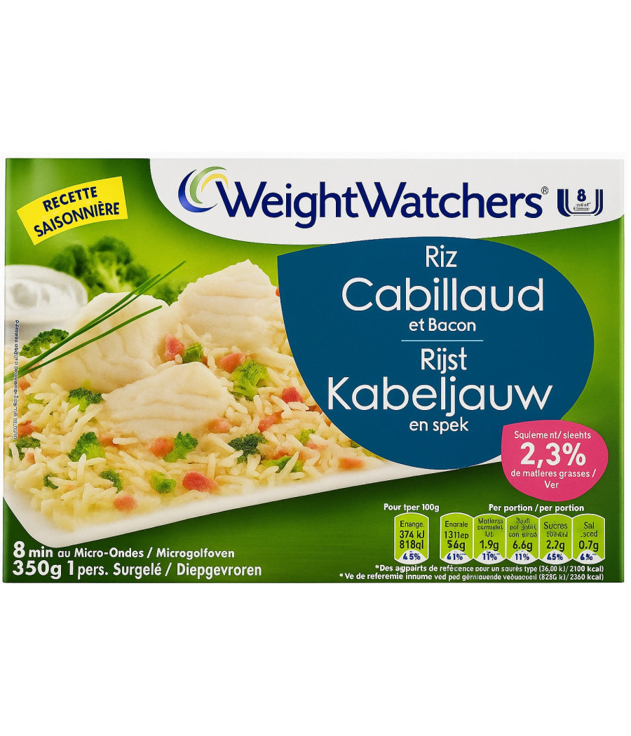 RIZ SAINT JACQUES SAUCE FROMAGE BACON WEIGHT WATCHERS 350G