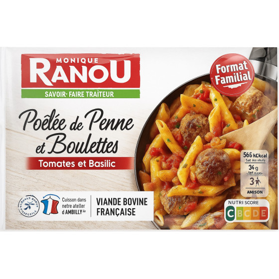 POELEE PENNE ET BOULETTES MONIQUE RANOU 900G