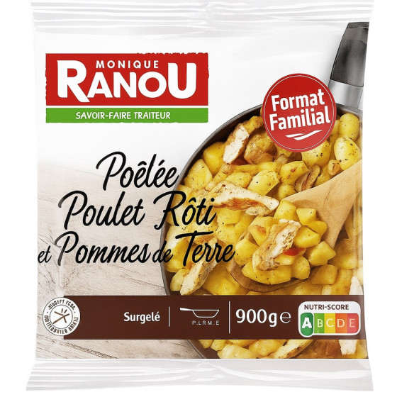 POELEE POULET ROTI ET POMMES DE TERRE MONIQUE RANOU 900G