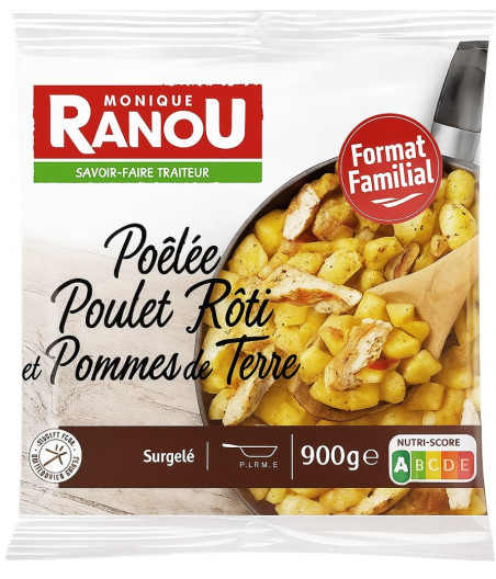 POELEE POULET ROTI ET POMMES DE TERRE MONIQUE RANOU 900G