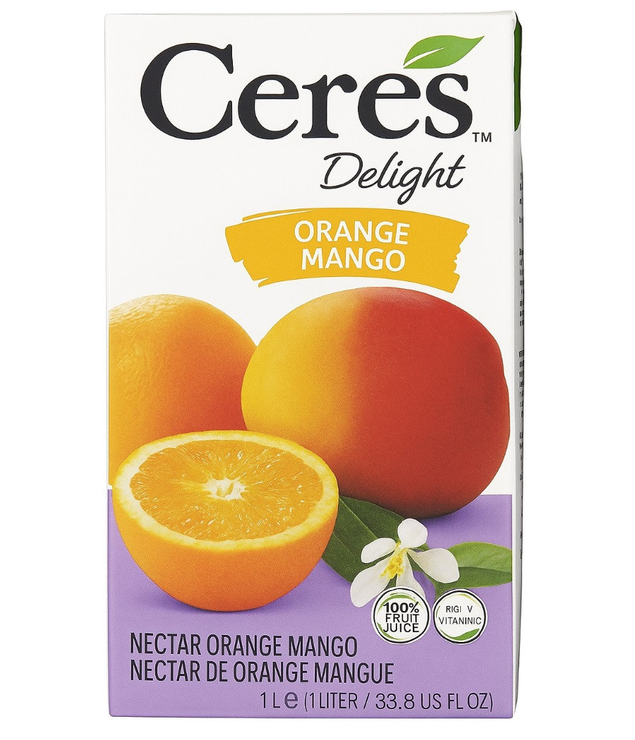 JUS DE FRUITS NECTAR ORANGE MANGUE CERES 1L