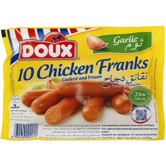 SAUCISSE DOUX 10 CHICKEN FRANKS 340G
