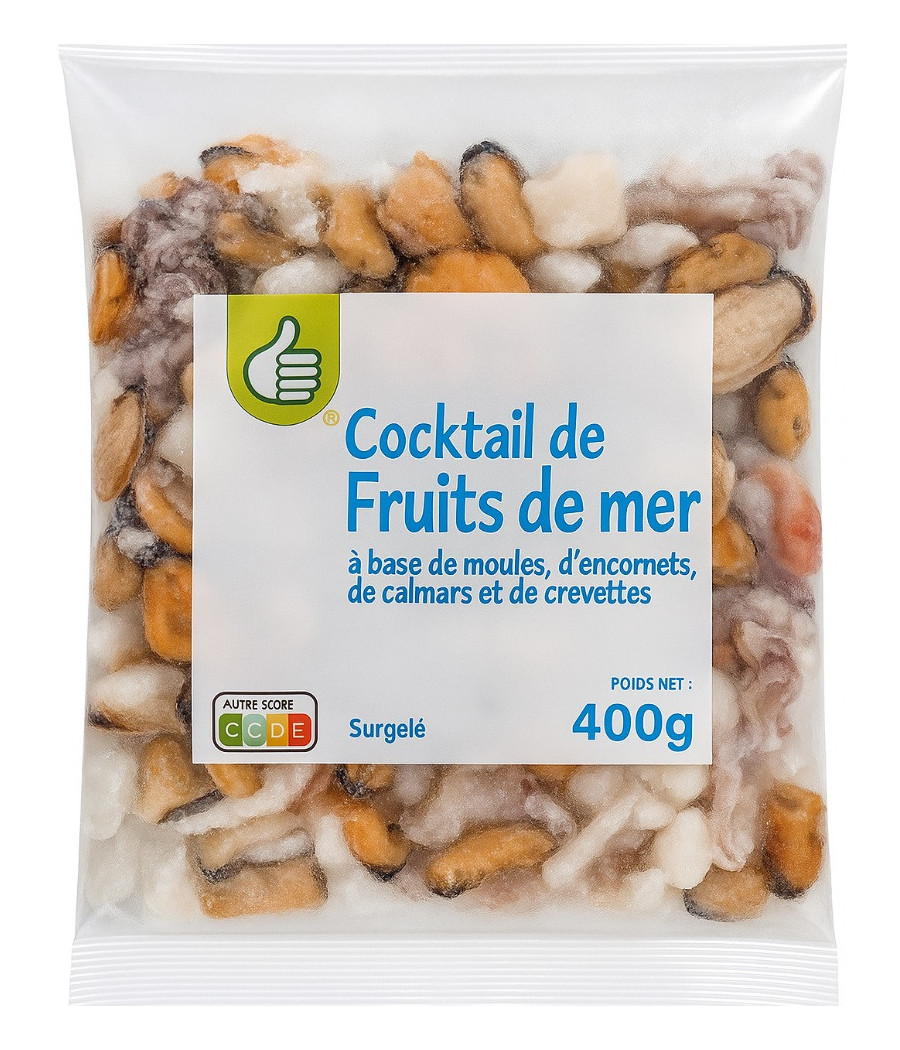 COCKTAIL DE FRUITS DE MER AUCHAN ESSENTIEL 400G