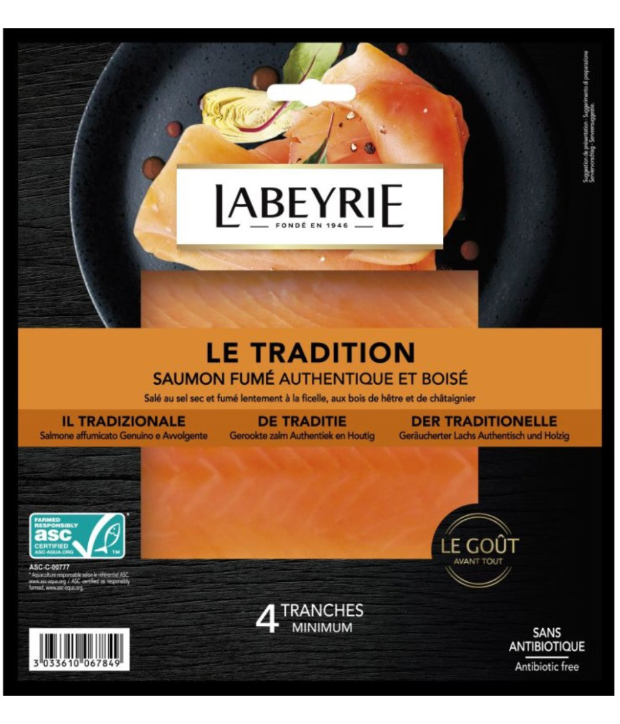 SAUMON FUME AUTHENTIQUE ET BOISE LABEYRIE 120G