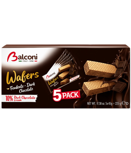 GAUFRETTE CHOCOLAT NOIR BALCONI 5X45G SOIT 225G