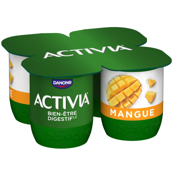 YAOURTS ACTIVIA AUX FRUITS  BIFIDUS MANGUE DANONE 125G