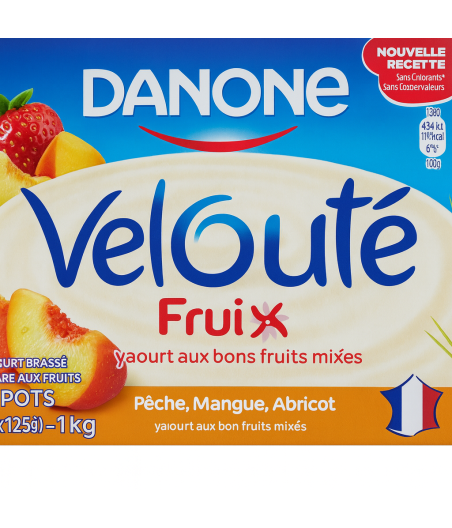 VELOUTE FRUIX MANGUE, FRAISE, PECHE, FRAMBOISE 1.5 KG (12 X 125 G)