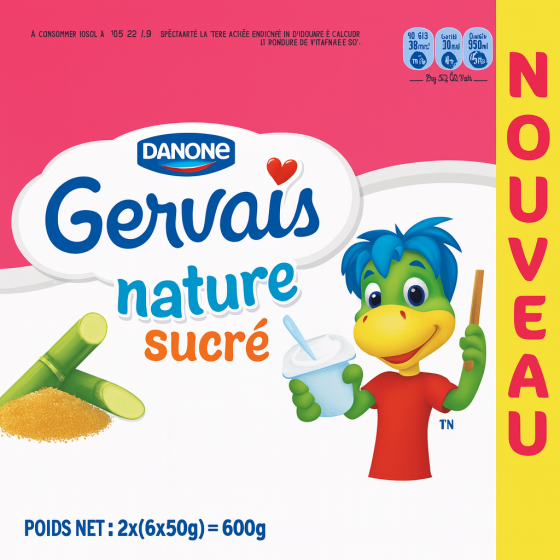 YAOURT  NATURE SUCRE GERVAIS 6X50G