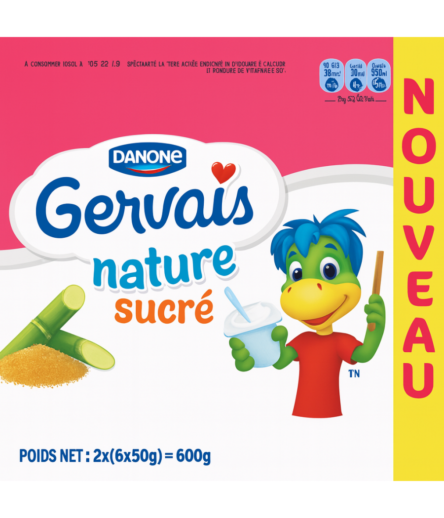 YAOURT  NATURE SUCRE GERVAIS 6X50G