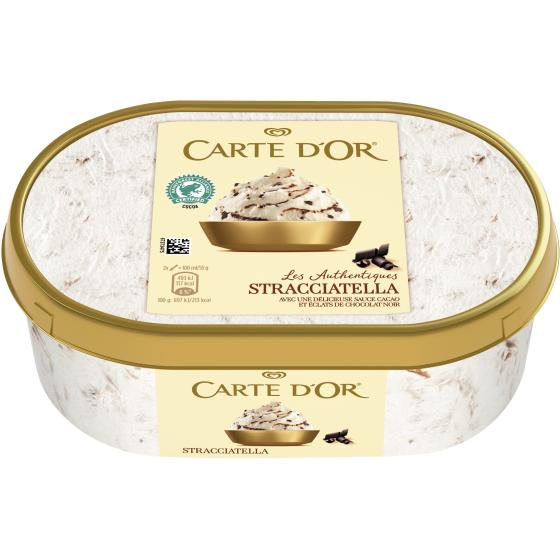 CARTE D'OR LES AUTHENTIQUES GLACE STRACCIATELLA BAC 550 G