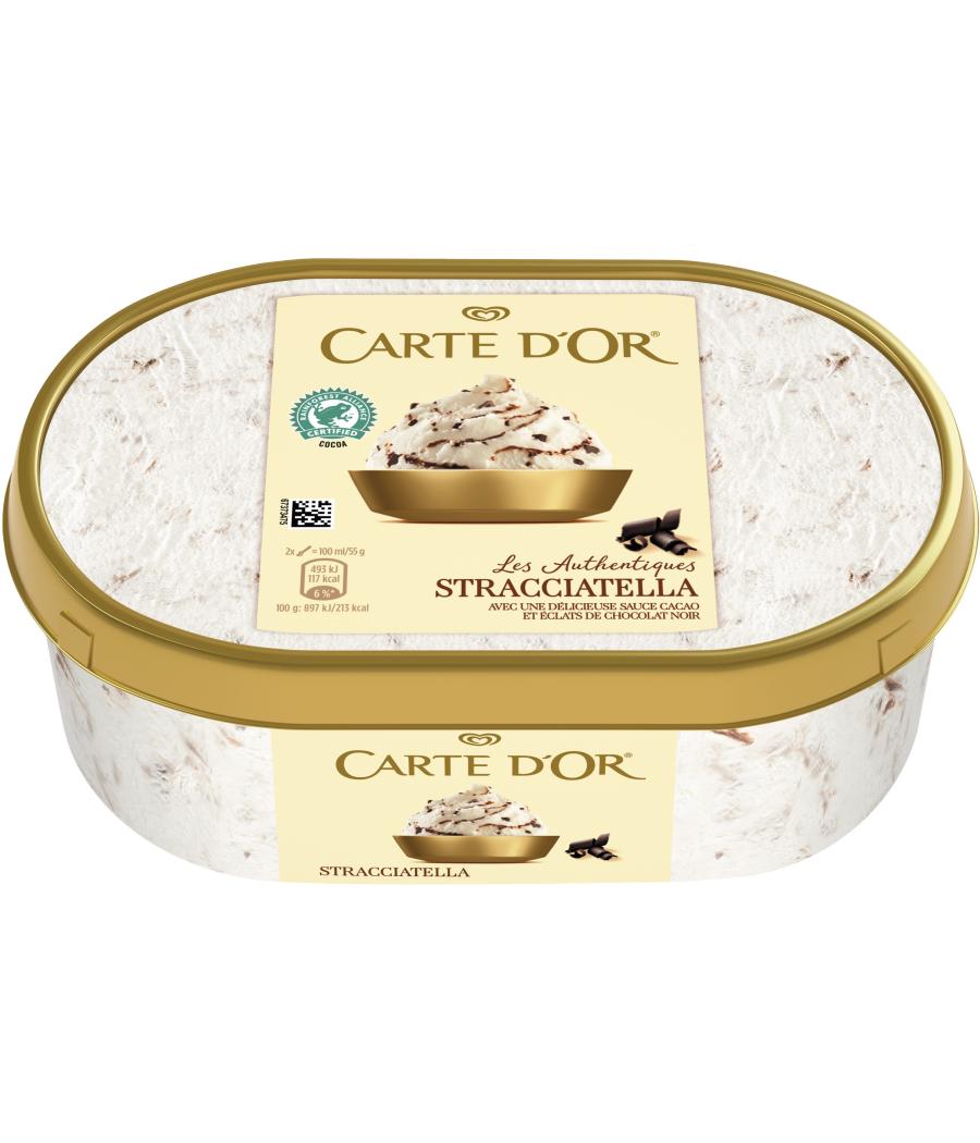 CARTE D'OR LES AUTHENTIQUES GLACE STRACCIATELLA BAC 550 G