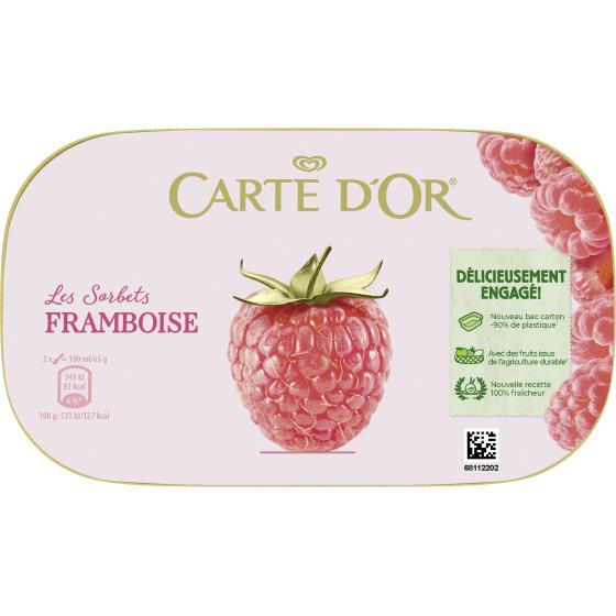 SORBET CARTE D'OR FRAMBOISE 900ML 585 G