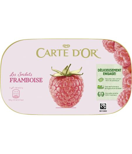SORBET CARTE D'OR FRAMBOISE 900ML 585 G
