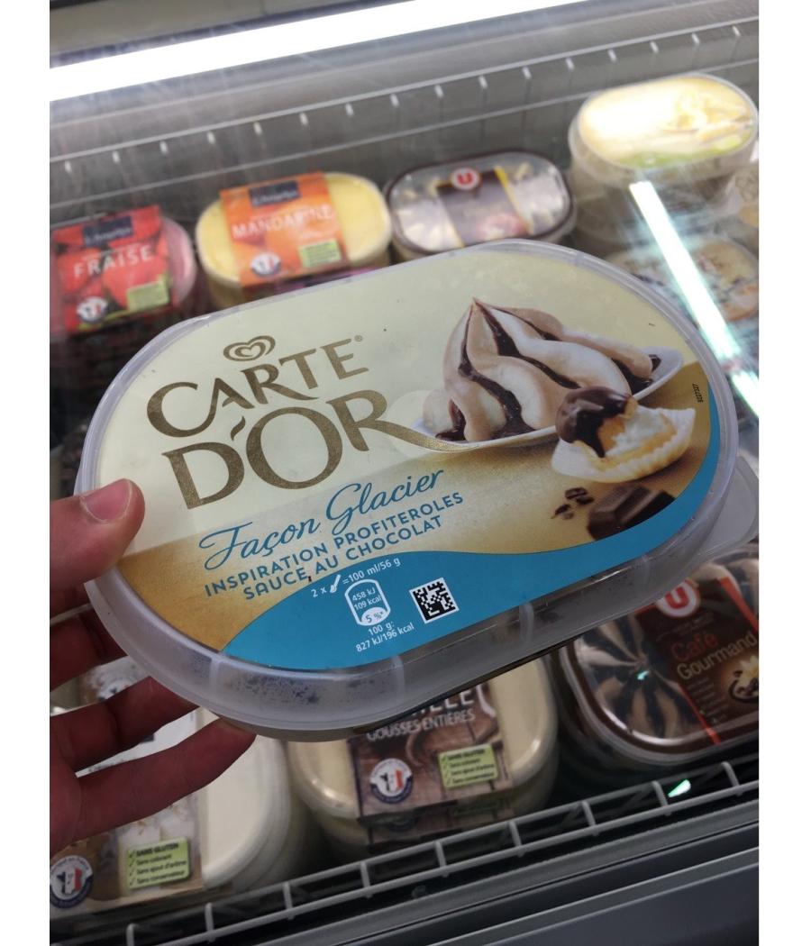 GLACE INSPIRATION PROFITEROLES SAUCE AU CHOCOLAT CARTE D'OR 500G