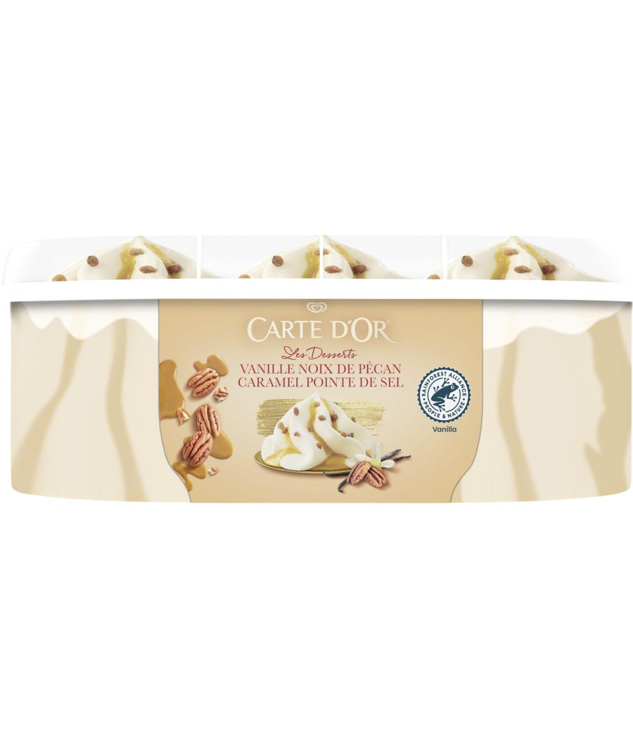 GLACE VANILLE NOIX DE PECAN CARAMEL POINTE DE SEL CARTE D'OR 825ML