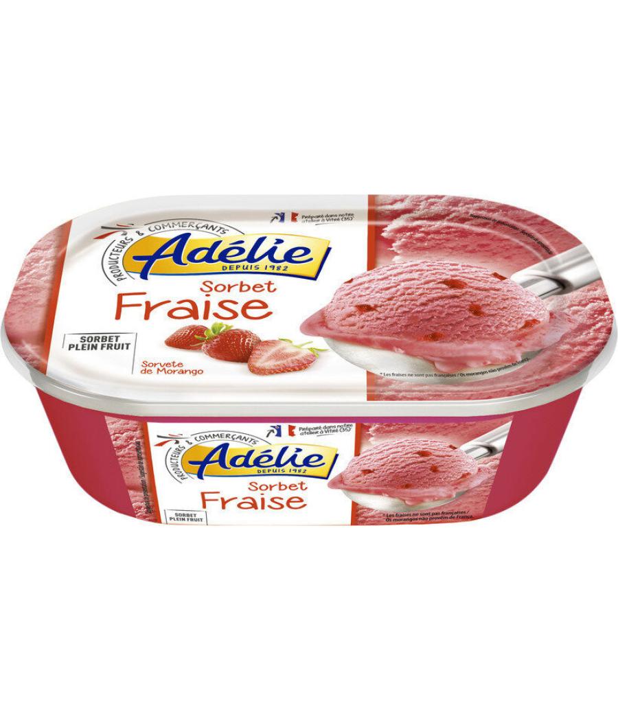 SORBET FRAISE AVEC MORCEAUX DE FRAISE ADELIE 1L