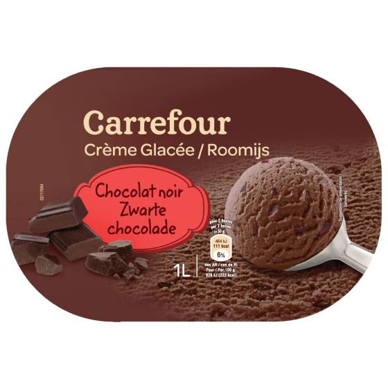CREME GLACEE AU CHOCOLAT NOIR CARREFOUR 1L