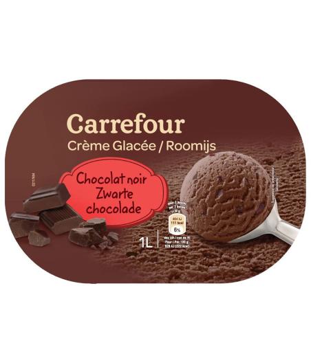 CREME GLACEE AU CHOCOLAT NOIR CARREFOUR 1L