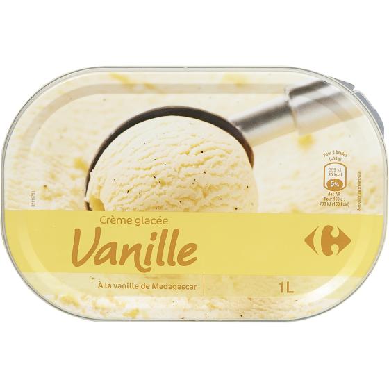 CREME GLACEE A LA VANILLE CARREFOUR  1 L