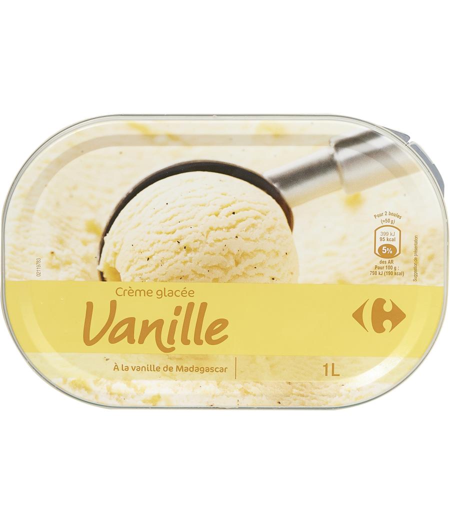 CREME GLACEE A LA VANILLE CARREFOUR  1 L