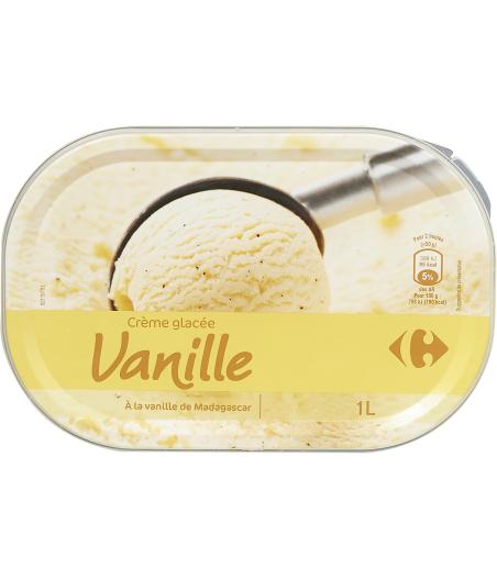 CREME GLACEE A LA VANILLE CARREFOUR  1 L