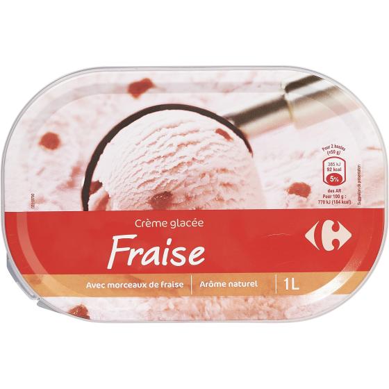 CREME GLACE FRAISE CARREFOUR 1L