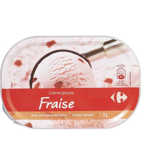 CREME GLACE FRAISE CARREFOUR 1L