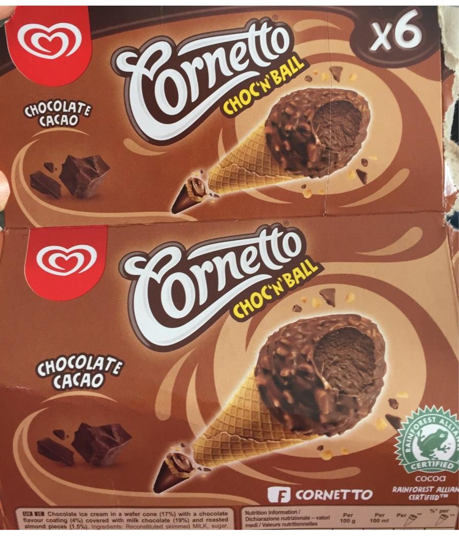 GLACE CHOK'N BALL CACAO CORNETTO X6