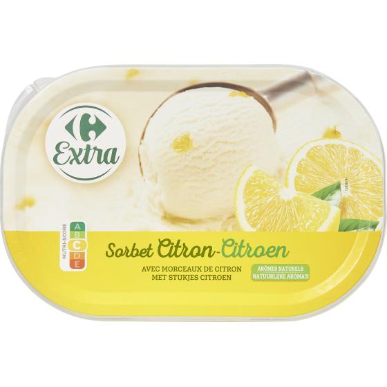 GLACE SORBET CITRON AVEC MORCEAUX 606G