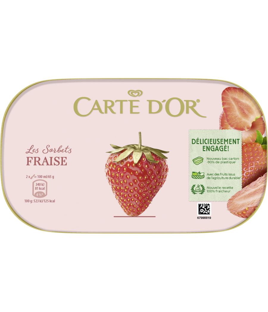 CARTE D\'OR GLACE SORBET FRAISE 900ML 585 G