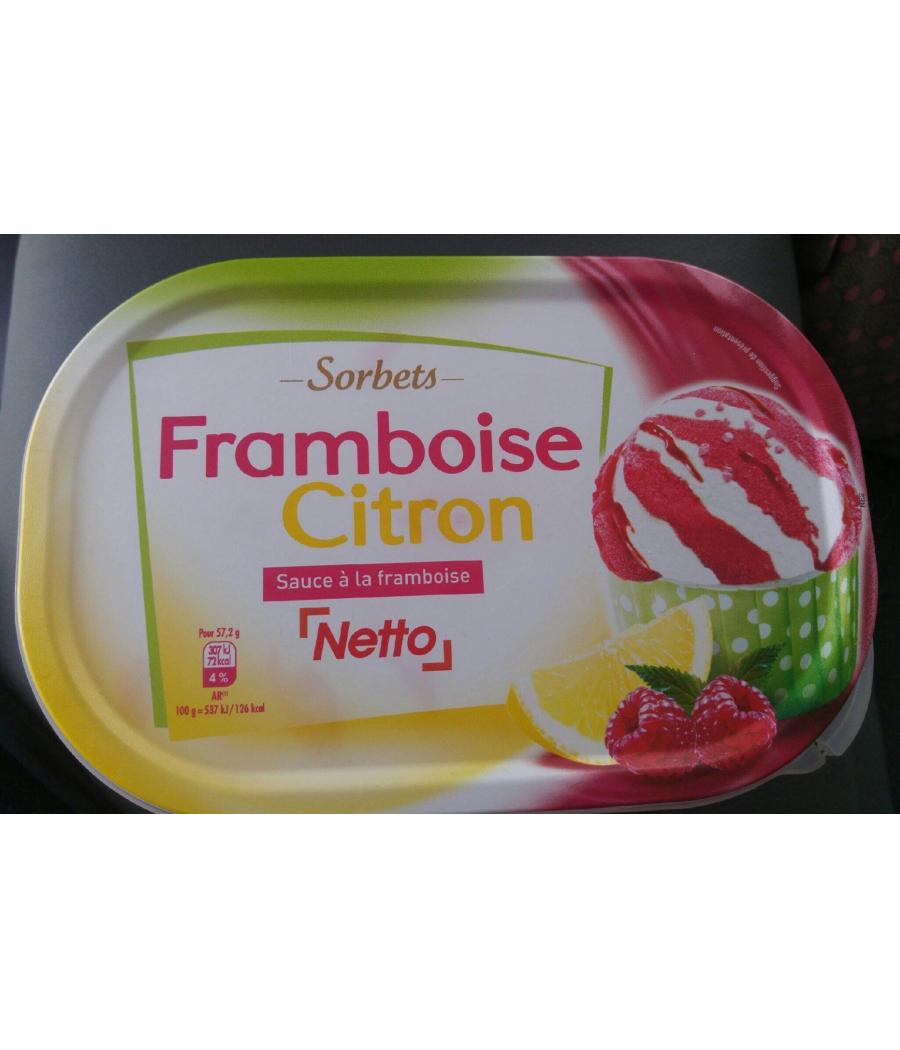 SORBET FRAMBOISE CITRON SAUCE A LA FRAMBOISE