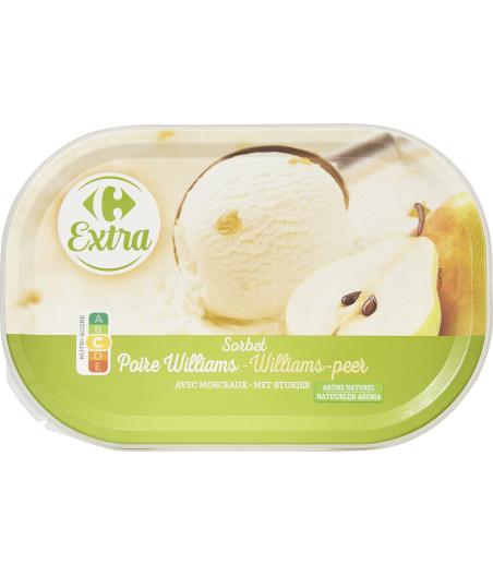 SORBET POIRE WILLIAMS CARREFOUR 600G
