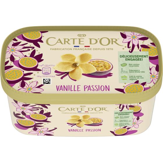 GLACE VANILLE FRUIT DE LA PASSION CARTE D'OR 495G
