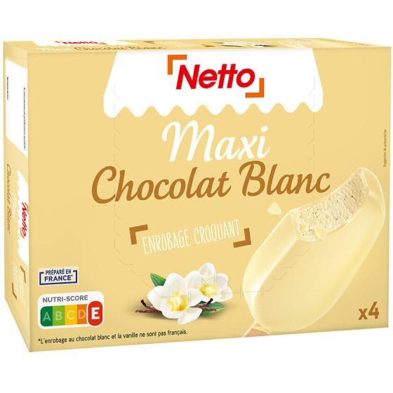MAXI VANILLE (G) ENROBAGE CHOCOLAT BLANC X4 - 120ML 480 G