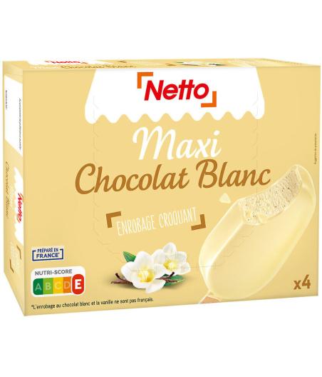 GLACE MAXI CHOCOLAT BLANC NETTO X4 480G