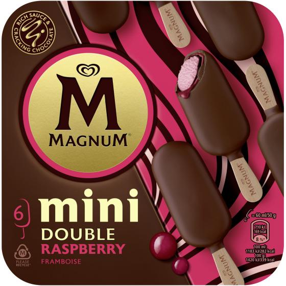 GLACE MINI DOUBLE FRAMBOISE MAGNUM X6 300G
