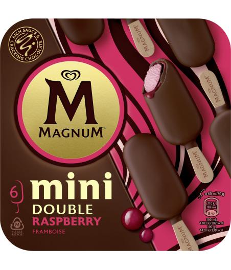 MAGNUM GLACE BATONNET MINI DOUBLE FRAMBOISE 6X60ML 300 G