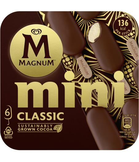 MAGNUM GLACE BATONNET MINI VANILLE & CHOCOLAT CLASSIC 6X249 G