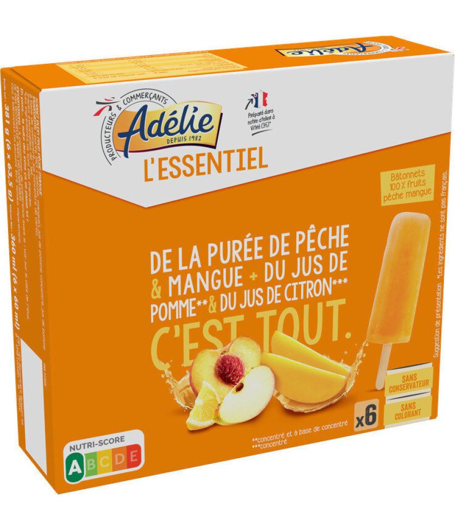 L'ESSENTIEL - BATONNETS  FRUITS PECHE MANGUE 6 X 60 ML