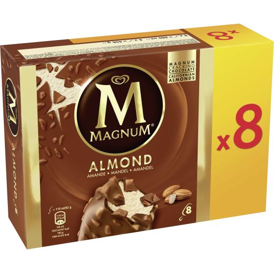 MAGNUM GLACE BATONNET AMANDE 8X656 G