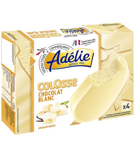 GLACE COLOSSE VANILLE CHOCOLAT BLANC ADELIE X4 480G