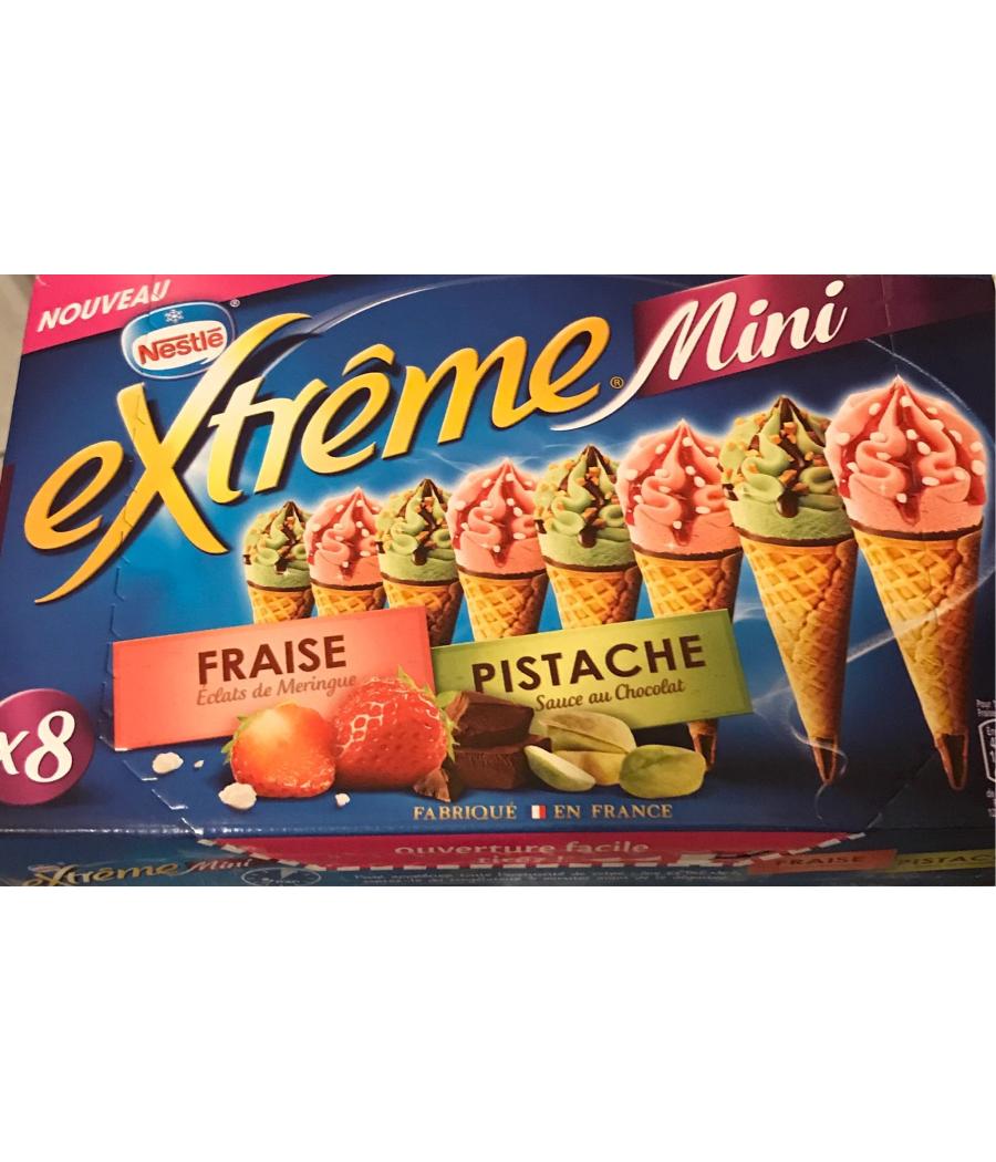 EXTREME MINI CONES  FRAISE PISTACHE X8