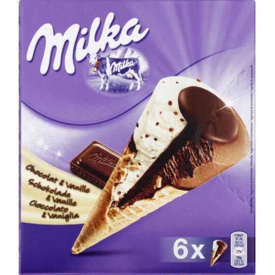 GLACE CHOCOLAT VANILLE MILKA 6X 405G