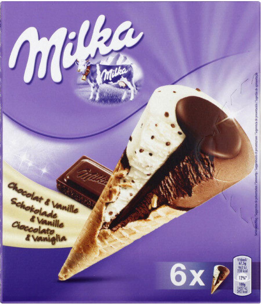 GLACE CHOCOLAT VANILLE MILKA 6X 405G