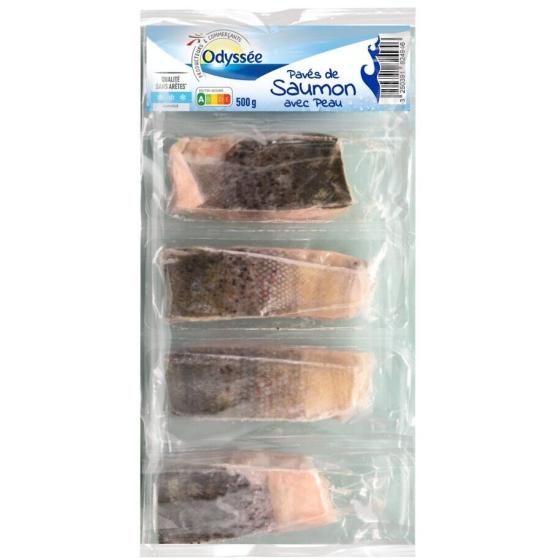 PAVES DE SAUMON AVEC PEAU ODYSSEE 500G